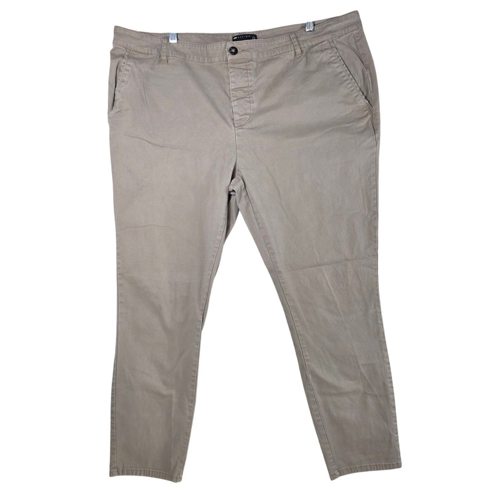 ASOS DESIGN Mens Chinos Khaki Tan Stretch Button Fly 44x30 Casual Trousers Work